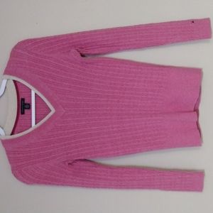 Tommy Hilfiger Fitted Pink Sweater w/White Trim